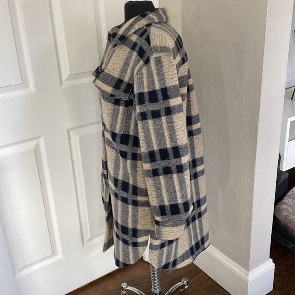 RAILS JARO OVERSIZED PLAID COAT IN TAN PACIFIC - Picture 4 of 7